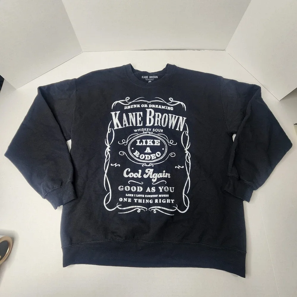 Goodie Two Sleeves Drunk Or Dreaming Kane Brown Crew Neck Sweatshirt Large Women